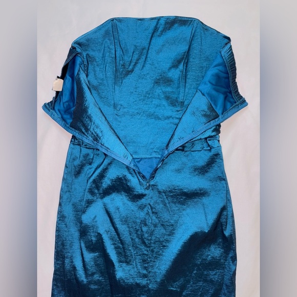 Ariella Size L Blue Metallic Y2K Strapless Concert Party Mini Dress - Picture 7 of 8